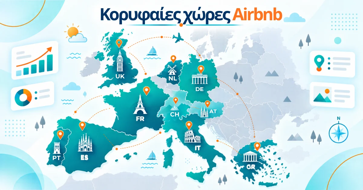 Οι κορυφαίες χώρες στο AirBnB