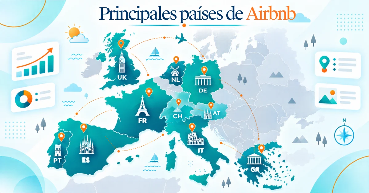 Los países con más alojamientos de Airbnb