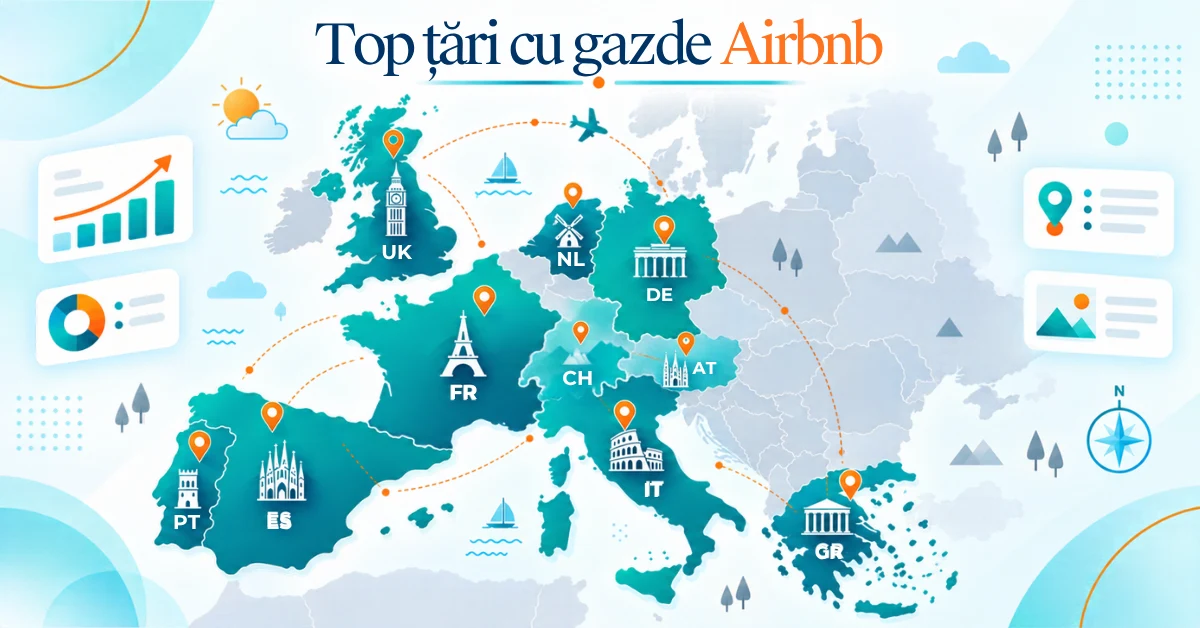 Cele mai populare țări pe Airbnb