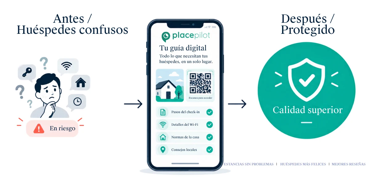 Un anfitrión de Airbnb programa un mensaje previo a la llegada con información sobre el registro de entrada, el aparcamiento y el Wi-Fi