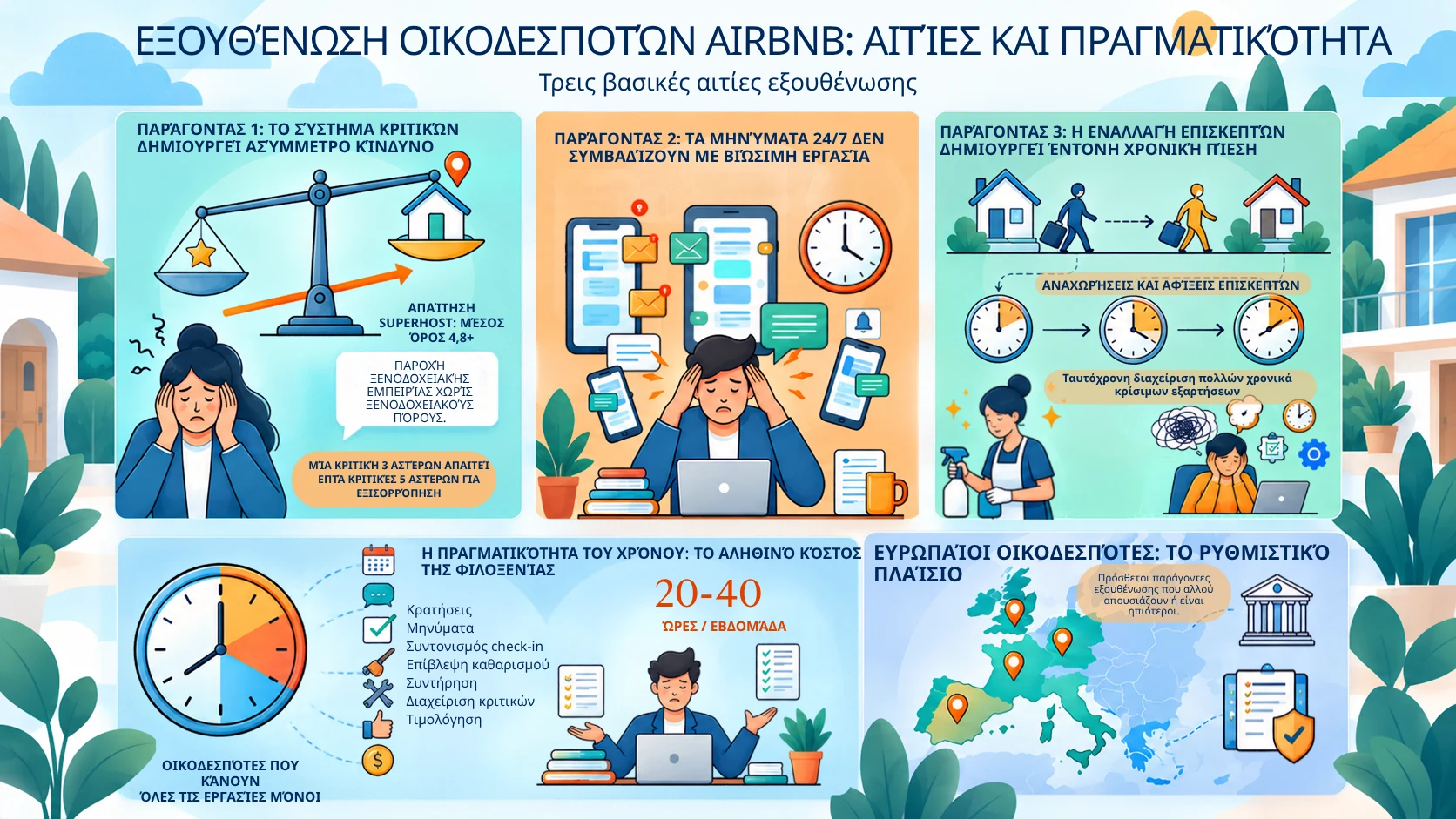 Αιτίες επαγγελματικής εξουθένωσης των οικοδεσποτών του Airbnb