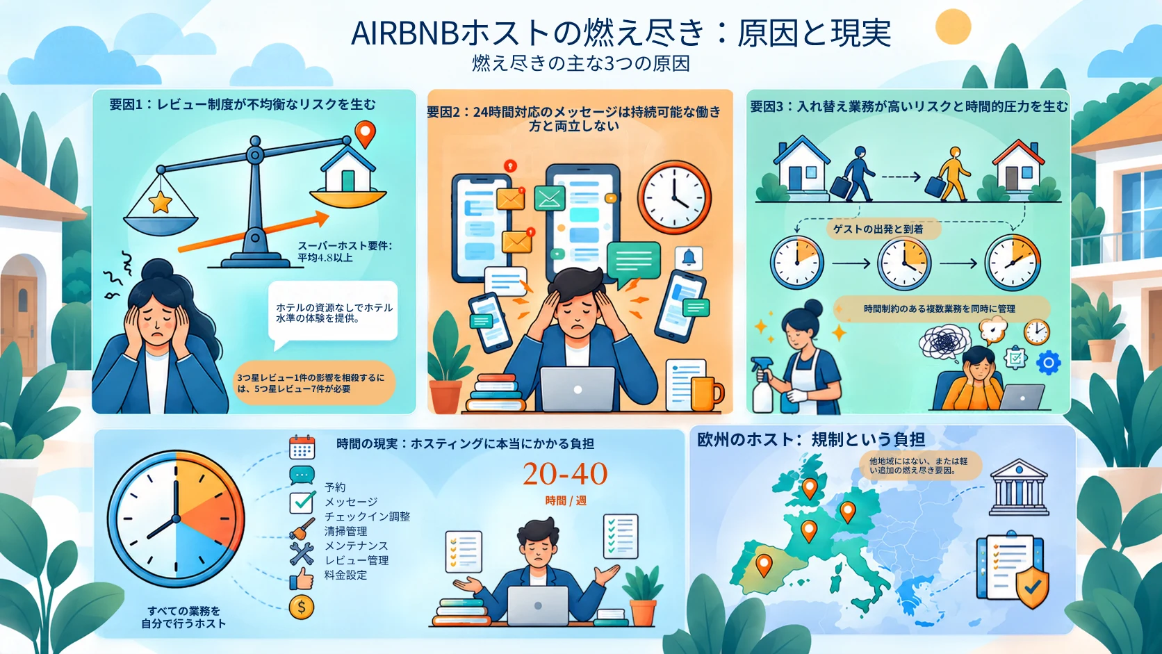 Airbnbホストのバーンアウトの原因