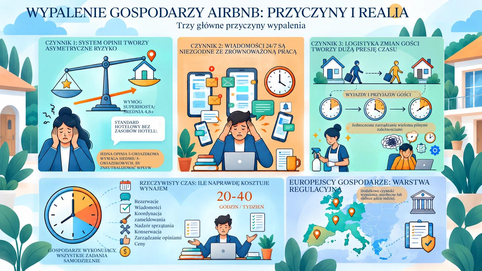 Przyczyny wypalenia u gospodarzy Airbnb