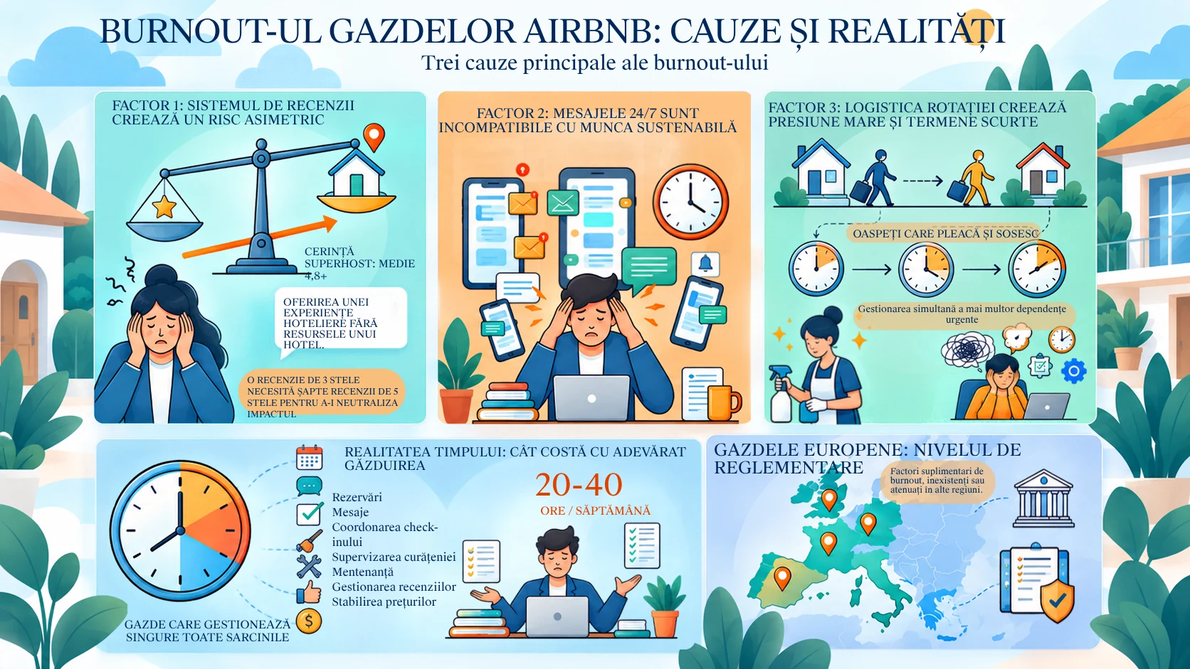 Cauzele epuizării gazdelor Airbnb