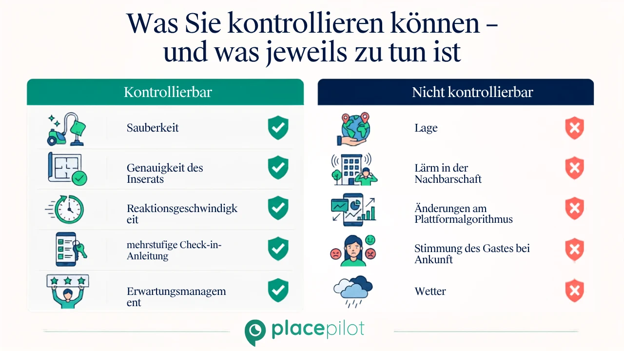 Kategorien, die Gastgeber beeinflussen können, um ihre Airbnb-Bewertungen zu verbessern