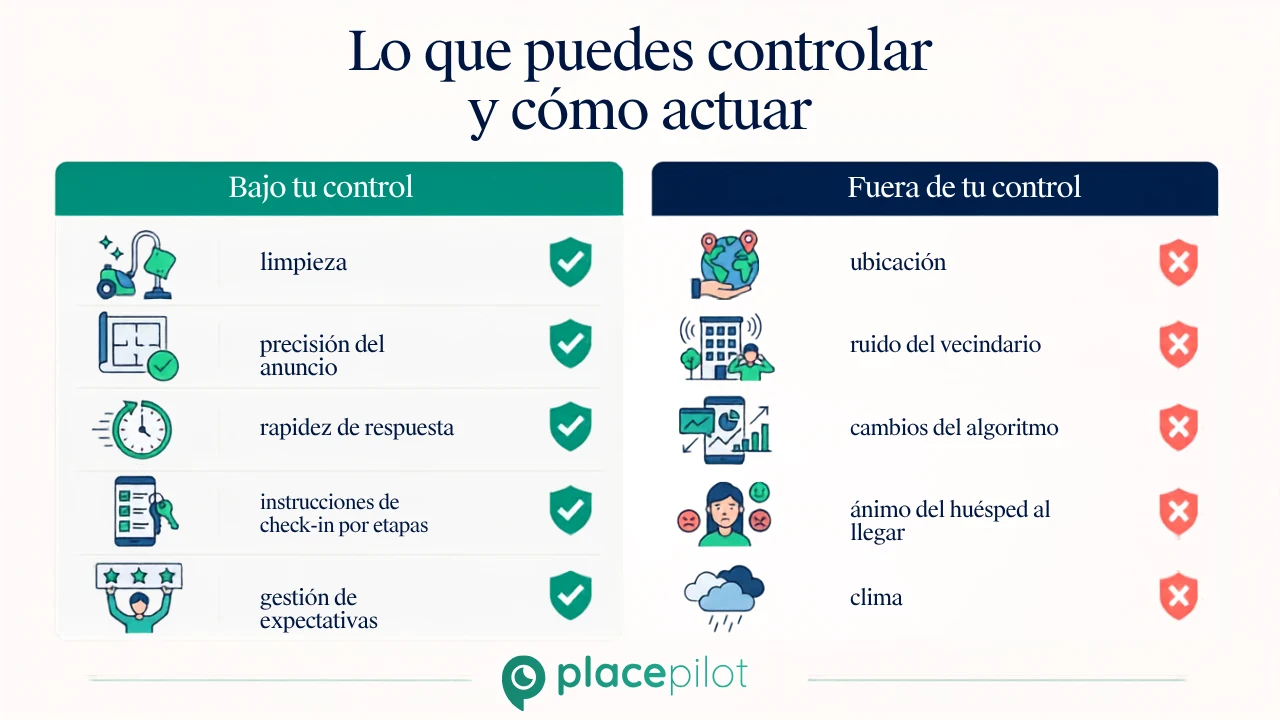 Categorías que los anfitriones pueden controlar para mejorar las valoraciones en Airbnb