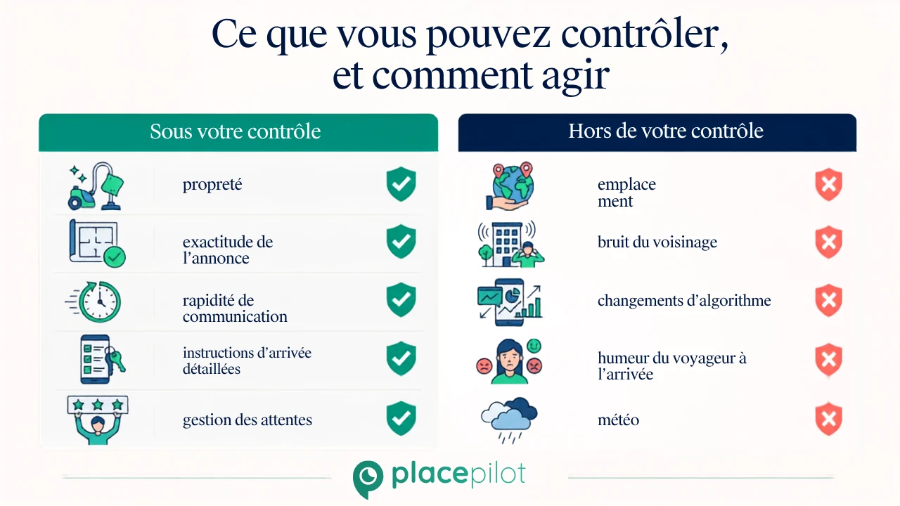 Les catégories que les hôtes peuvent gérer pour améliorer leurs notes sur Airbnb