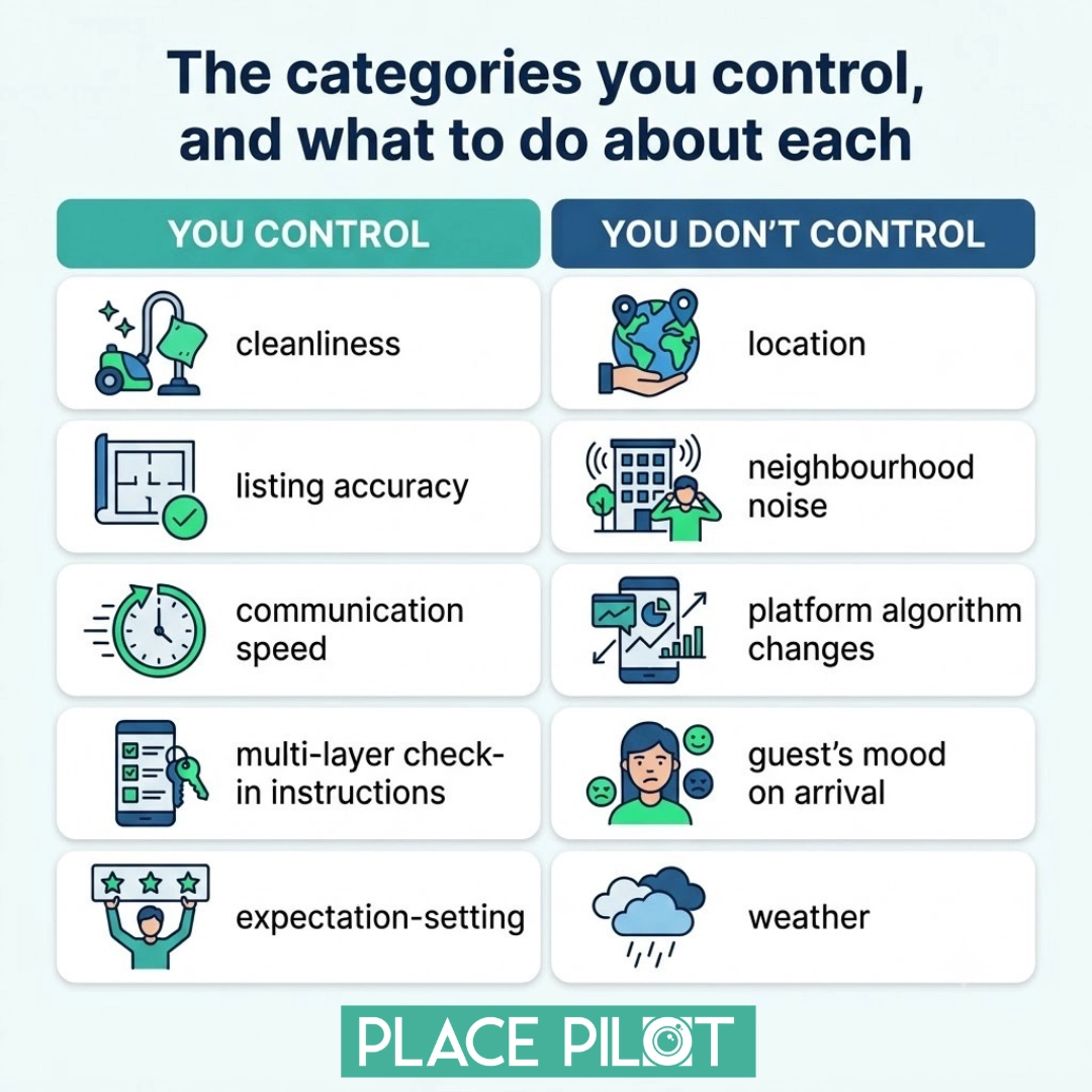 Categories hosts can control to improve Airbnb ratings