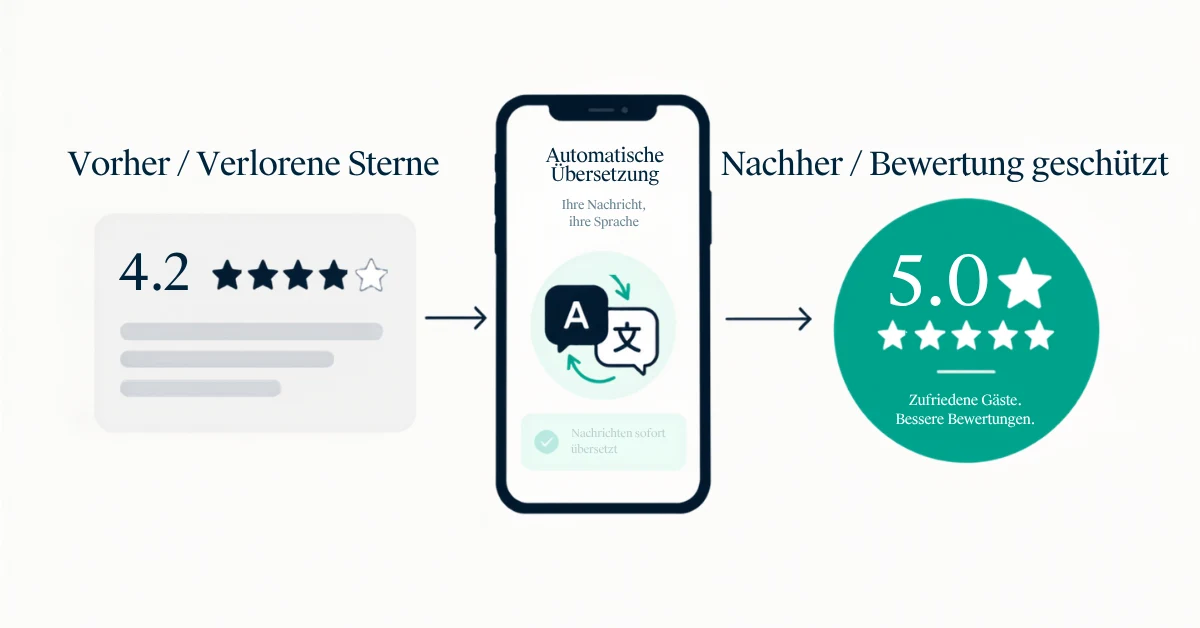 Ein europäischer Airbnb-Gastgeber, der auf seinem Handy die Bewertungen seiner Gäste durchsieht