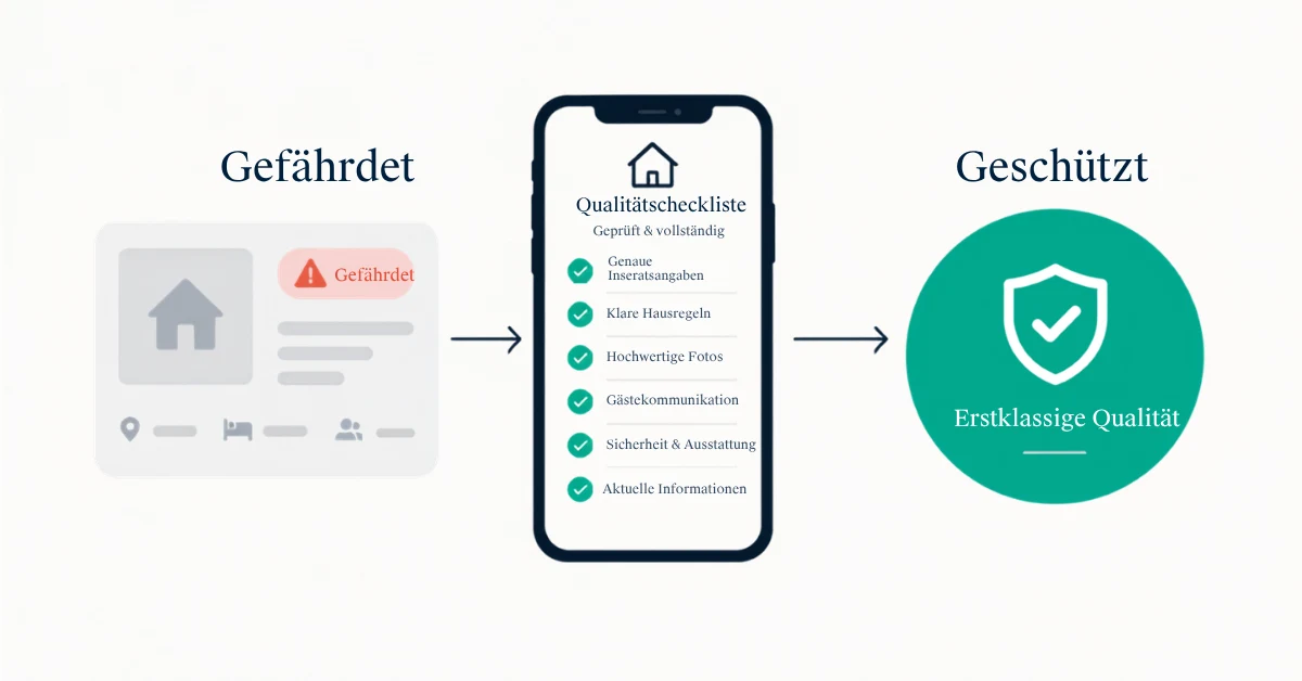 Entfernung von Airbnb-Inseraten aufgrund mangelnder Qualität und Checkliste zur Gastgeberqualität