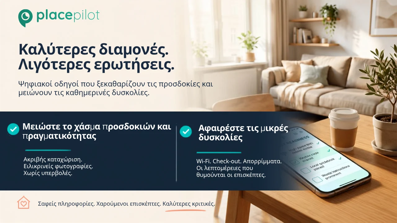 Επισκέπτης που χρησιμοποιεί έναν ψηφιακό οδηγό για να βρει δίκτυο Wi-Fi και πληροφορίες σχετικά με την αναχώρηση
