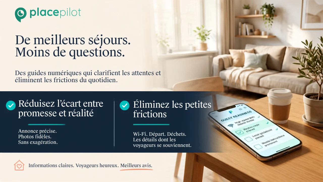Un client utilise un guide numérique pour trouver le Wi-Fi et consulter les infos sur le départ