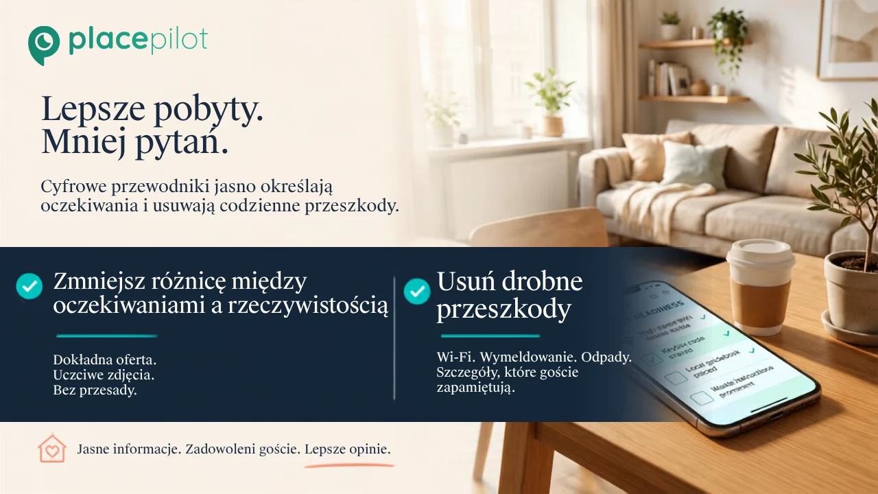 Gość korzystający z cyfrowego przewodnika, żeby znaleźć sieć Wi-Fi i sprawdzić szczegóły dotyczące wymeldowania
