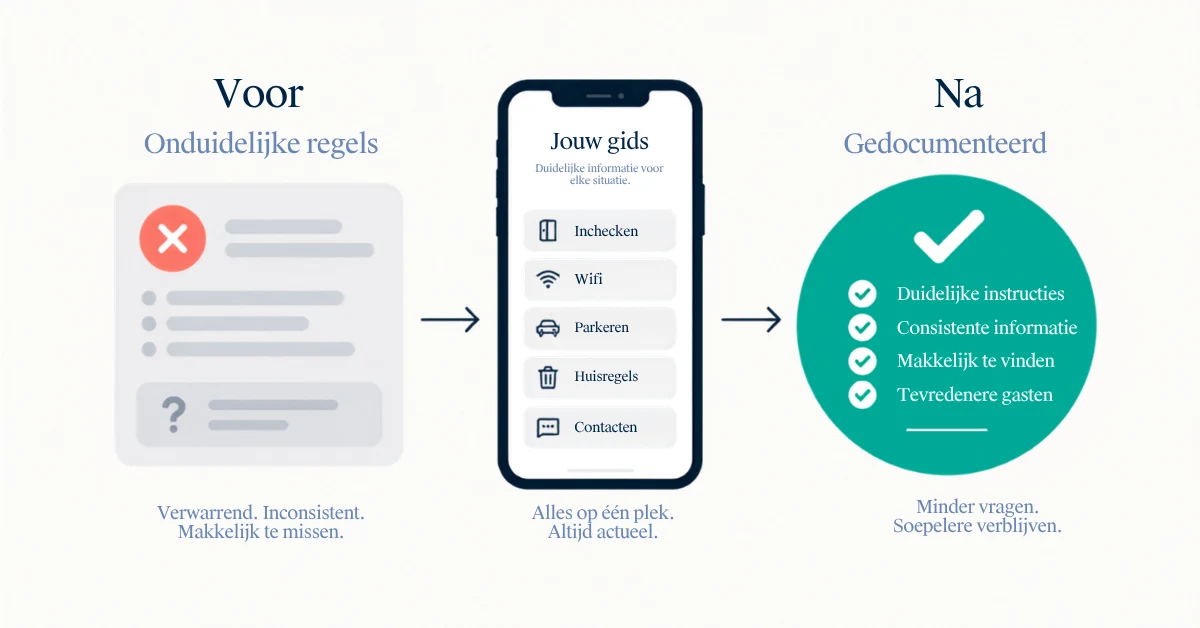 Airbnb-verhuurder die de huisregels en de staat van de woning vastlegt voor een schadeclaim