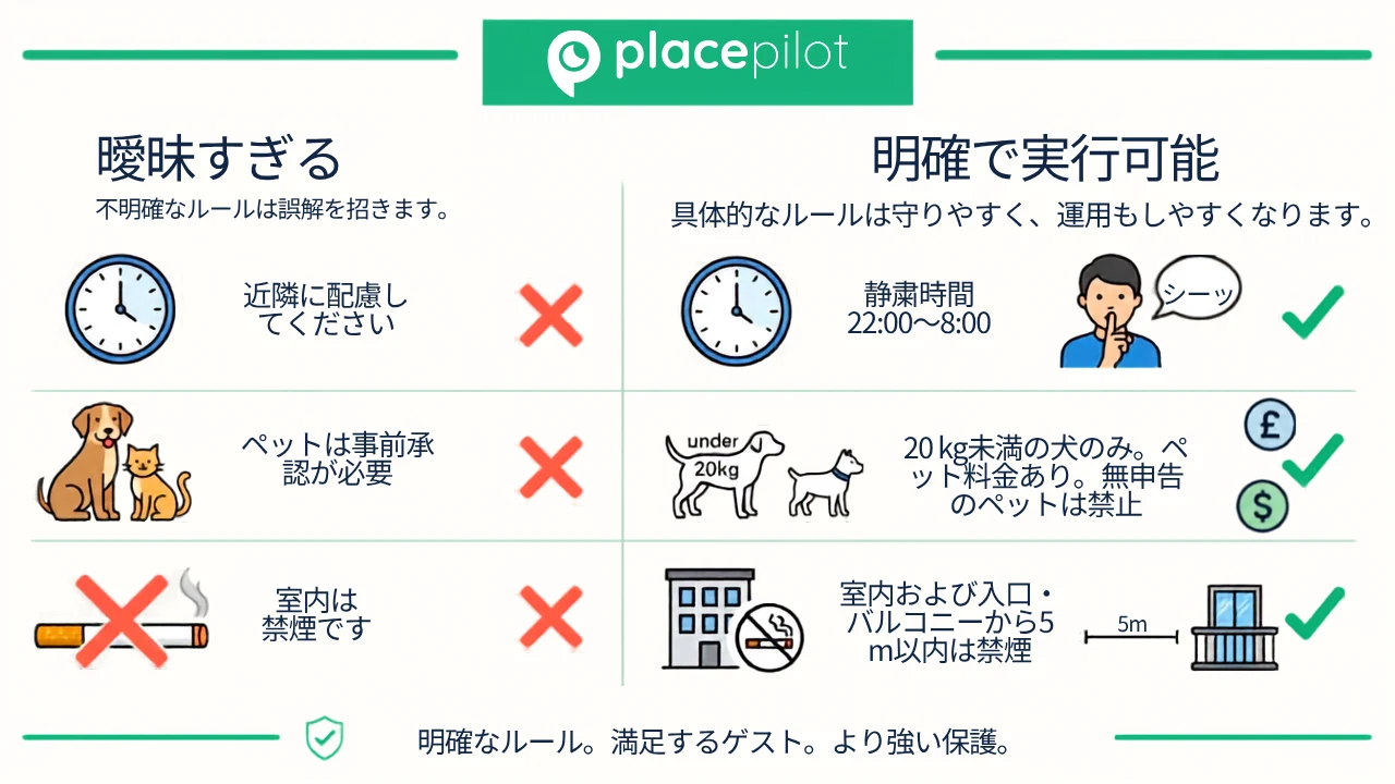 デジタルガイドブックに記載されたAirbnbの具体的なハウスルール