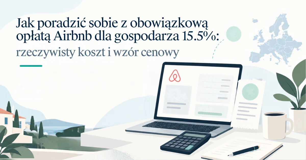 Gospodarz na Airbnb oblicza opłatę w wysokości 15,5% przeznaczoną wyłącznie dla gospodarza oraz nowe stawki za nocleg