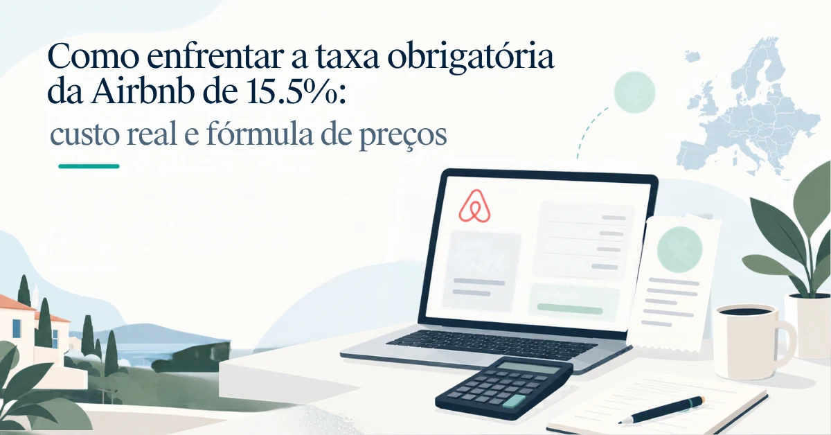 Anfitrião do Airbnb a calcular a taxa exclusiva para anfitriões de 15,5% e as novas tarifas por noite