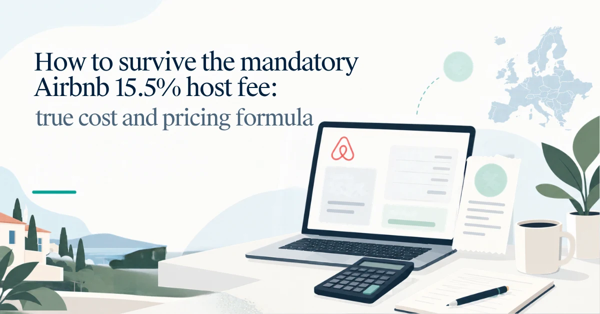 Airbnb host calculating the 15.5% host-only fee