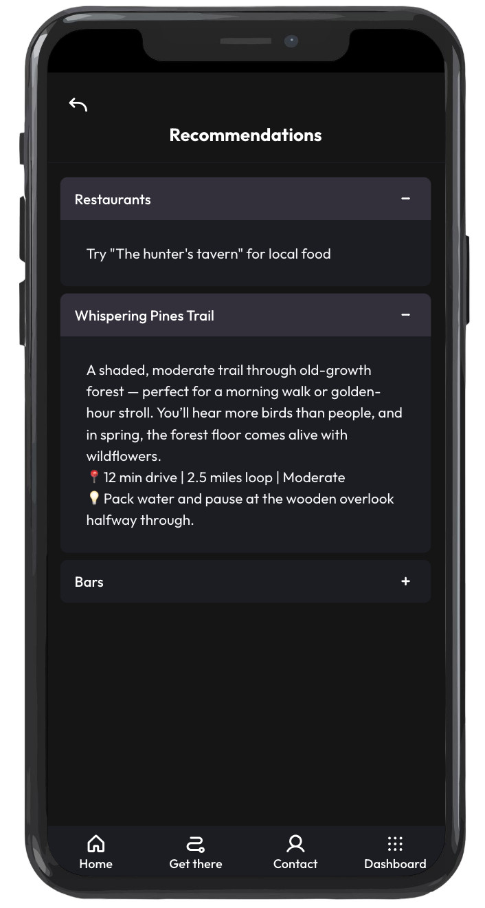 Recommendations page